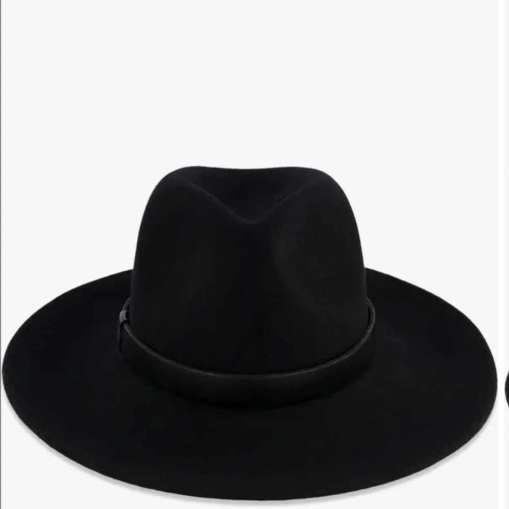 All Saints Black Wide-Brim Hat